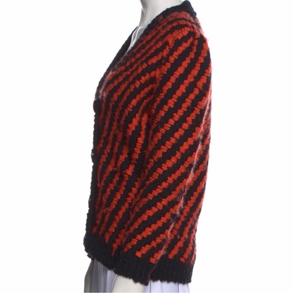 Miu Miu Striped Wool Cardigan Black Red | IT 36 / US XS | Designer Knit - Picture 3 of 6
